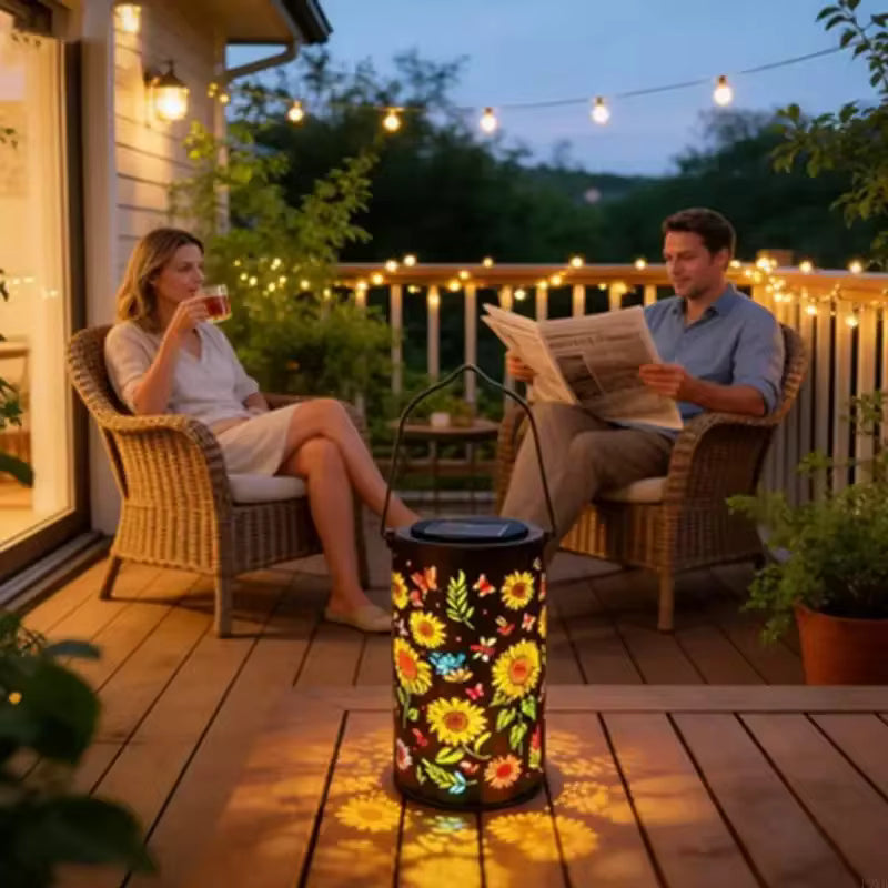 Ledsen™ SunflowerLamp: Soldrevet Udendørs Solsikke Lampe