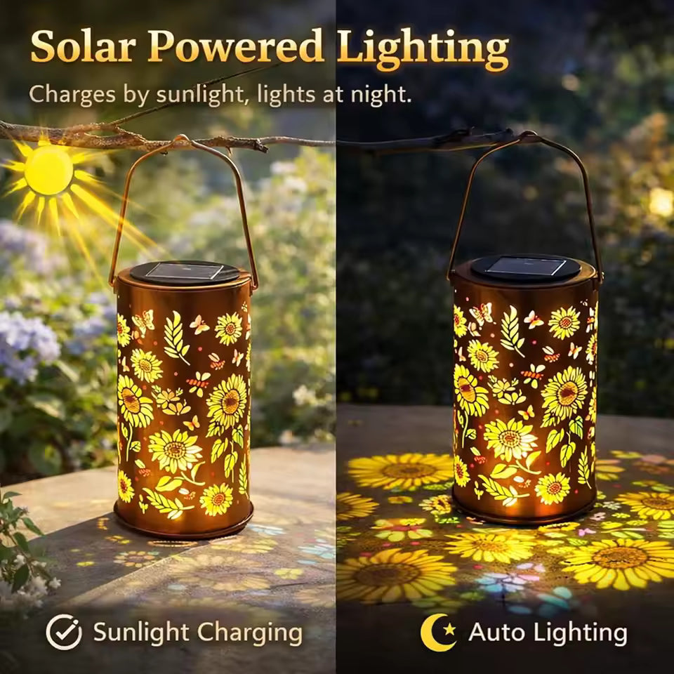 Ledsen™ SunflowerLamp: Soldrevet Udendørs Solsikke Lampe