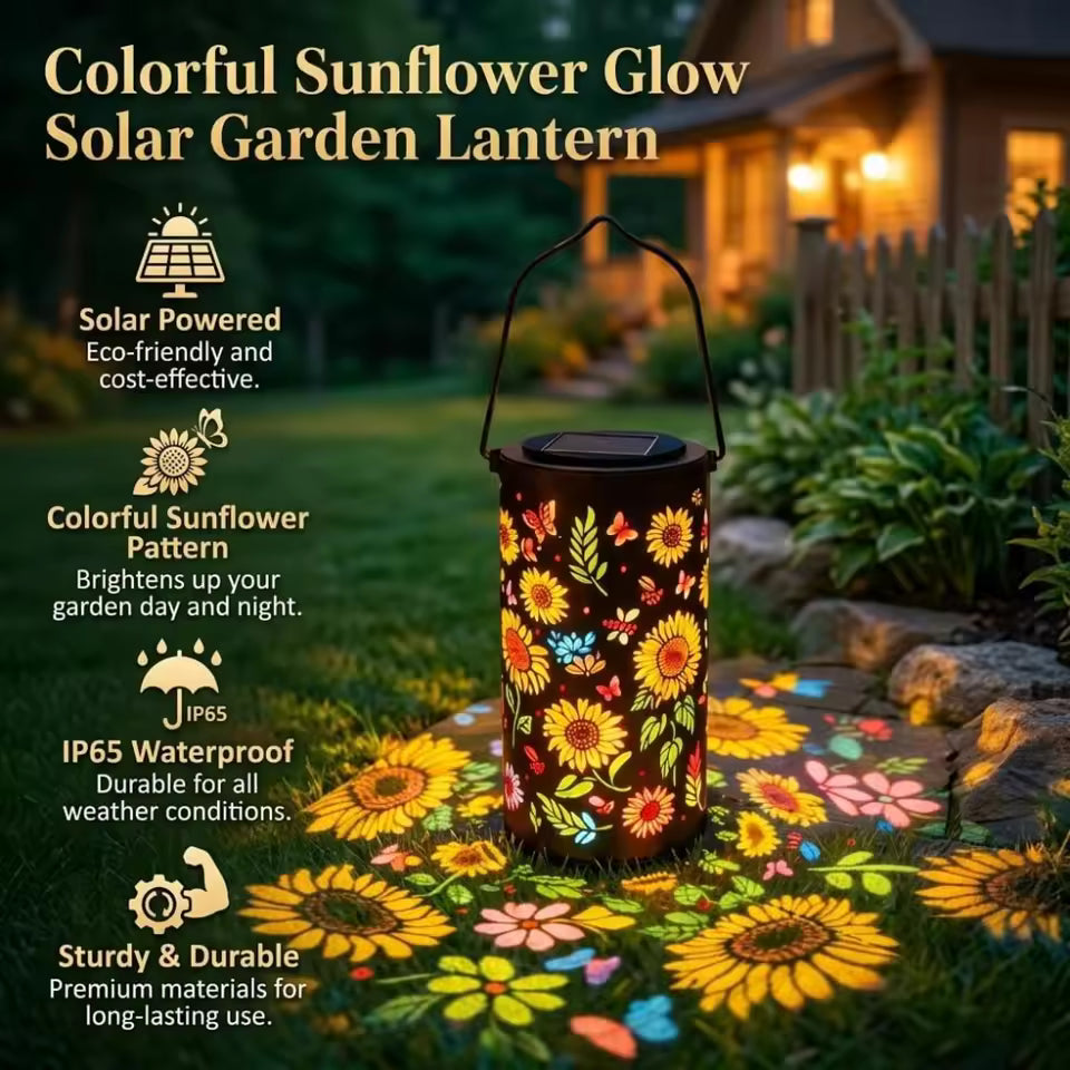 Ledsen™ SunflowerLamp: Soldrevet Udendørs Solsikke Lampe