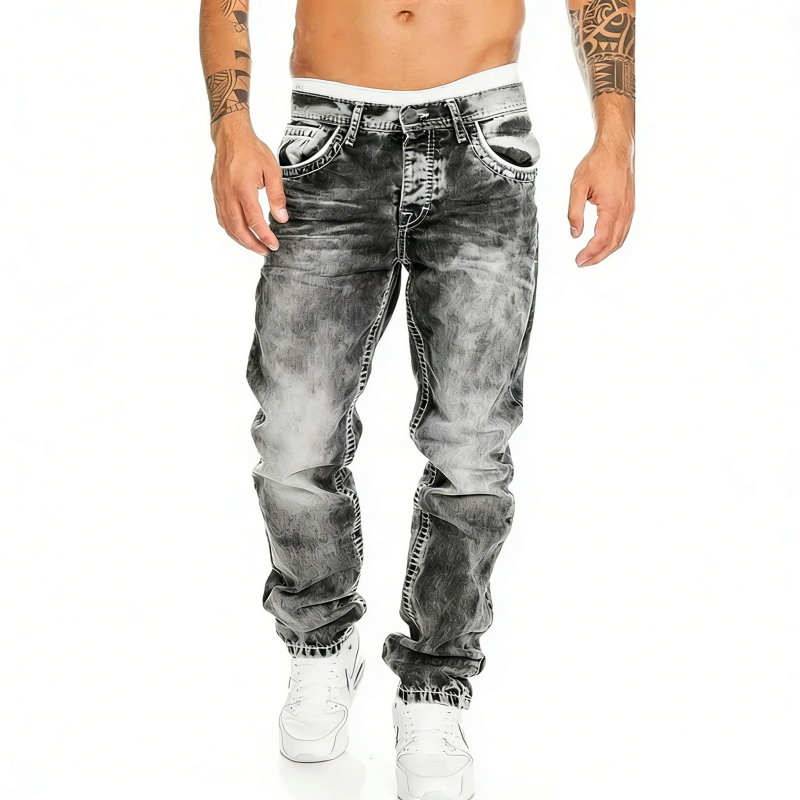 Icone™ WashedJeans: Casual Streetwear Vaskede Stil Jeans til Mænd