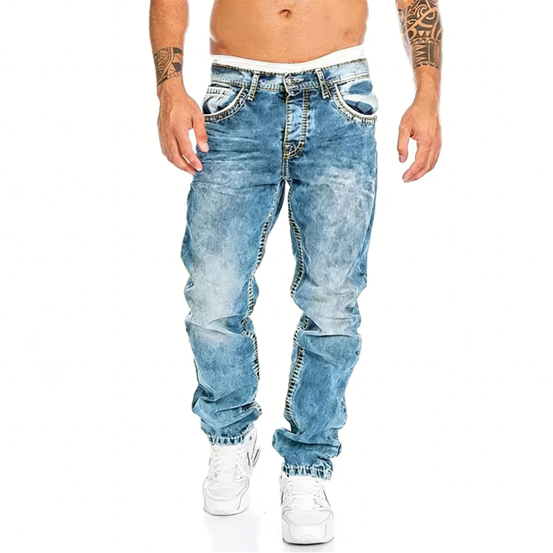 Icone™ WashedJeans: Casual Streetwear Vaskede Stil Jeans til Mænd