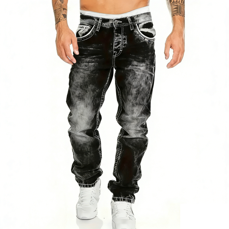 Icone™ WashedJeans: Casual Streetwear Vaskede Stil Jeans til Mænd