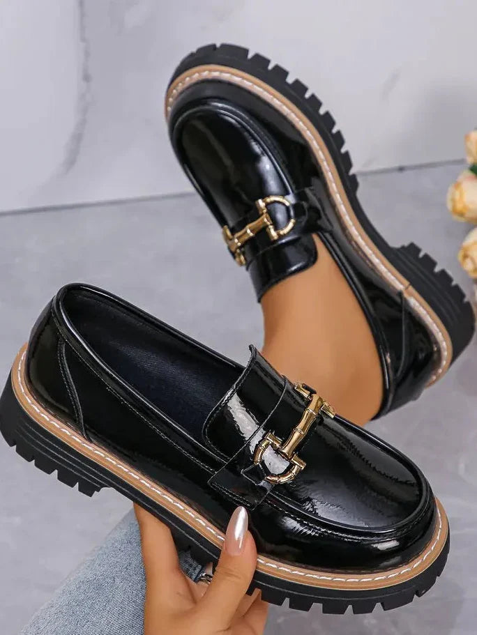 Happy™ WomenLoafers: Lav Hæl Vintage Stil Kæde Kvinder Loafers