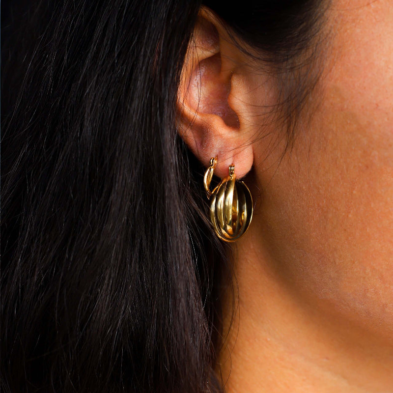 Jewelance™ LuxeHoops 1+1 GRATIS: Luksuriøse Minimalistiske Elegante Mode Hoops Øreringe