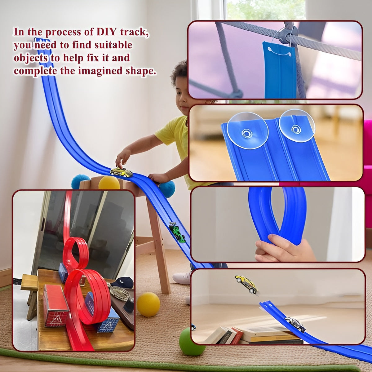 Kletshuts™ FlexibleRacer: Kreativt Bygbart DIY Fleksibelt Racerbanesæt