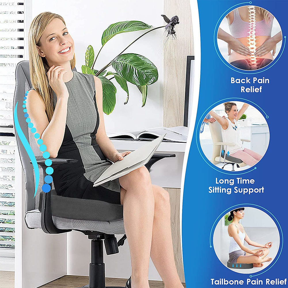 SeatRelief - Hukommelse Skum Coccyx Aflastning Sæde Pude