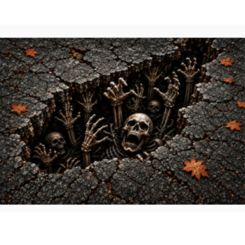 HalloweenRugs - Optisk Illusion Uhyggeligt Halloween Dørmåtte Tæpper