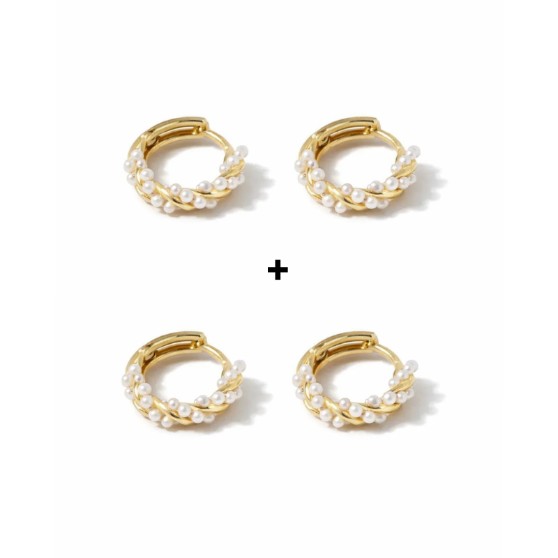 Jewelance™ TwistedEarrings 1+1 GRATIS: Elegante Snoet Hoop Perle Mode Øreringe