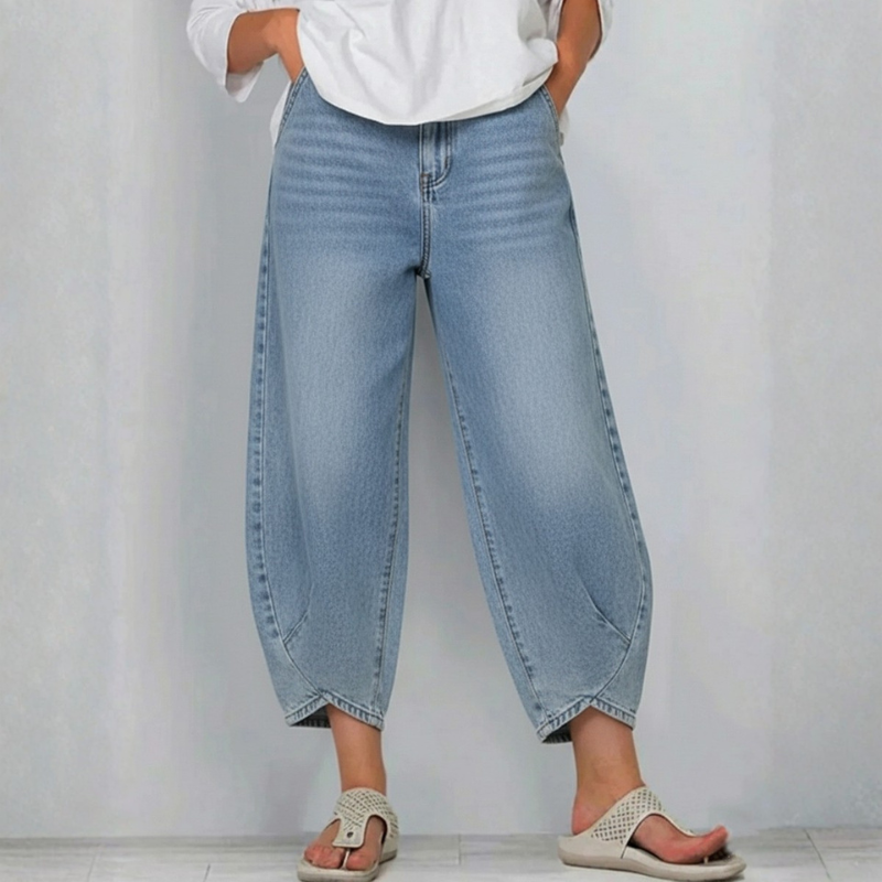 Icone™ UniqueJeans: Unik Asymmetrisk Type Bredbenet Jeans