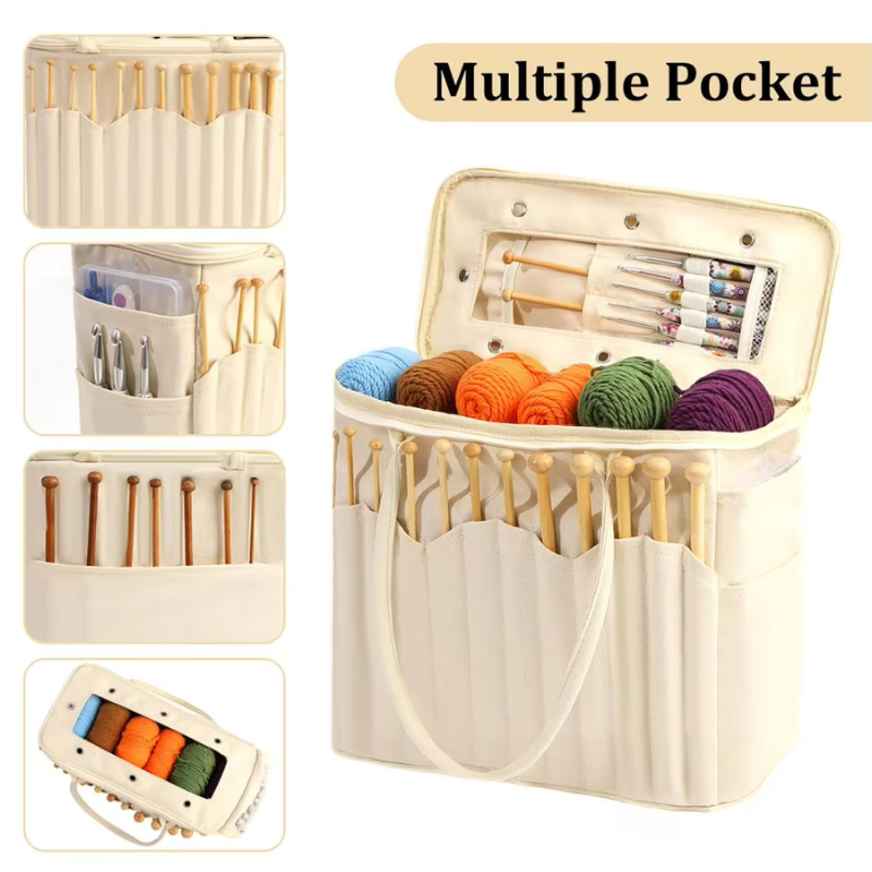 Icone™ CrochetBag - Bærbar Rummelig Hækleorganisator Opbevaringspose
