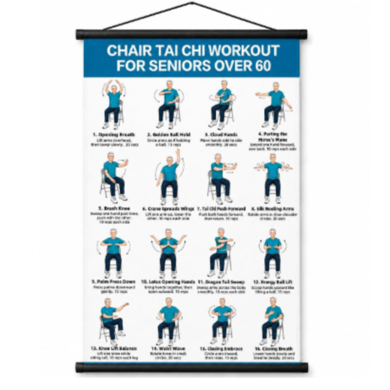 WorkoutPoster - Træningsplakat Guide Øvelser For Ældre