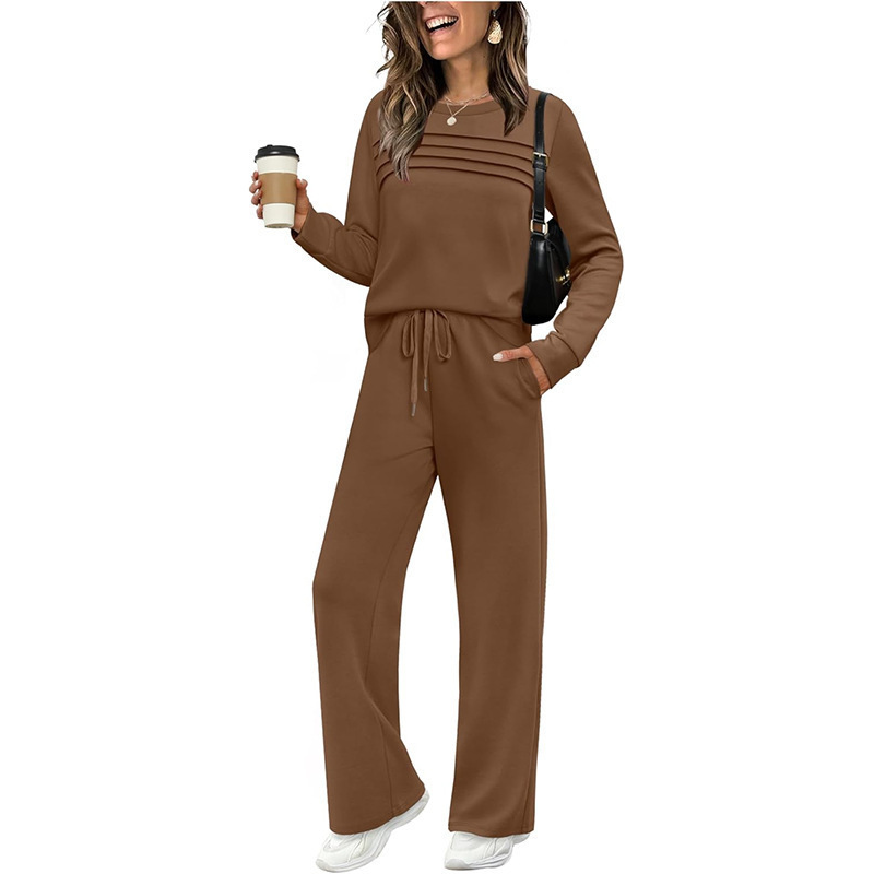 Icone™ CozyOutfit - Komfortabel Langærmet Top Og Bukser Snøre Outfit Sæt