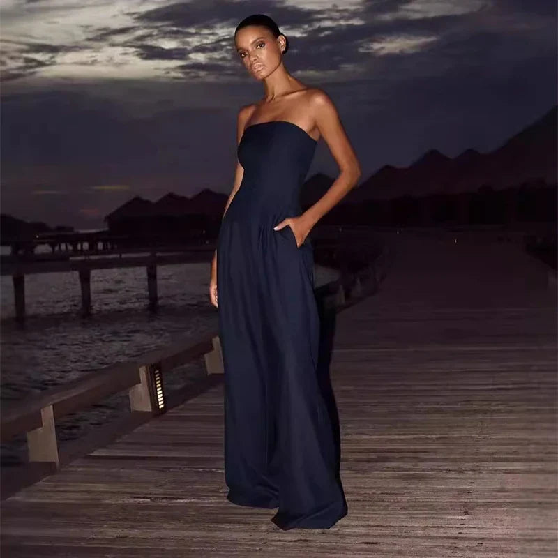 Icone™ WomenJumpsuit: Stilfuld Ærmeløs Design Kvinder Jumpsuit Med Sidelommer