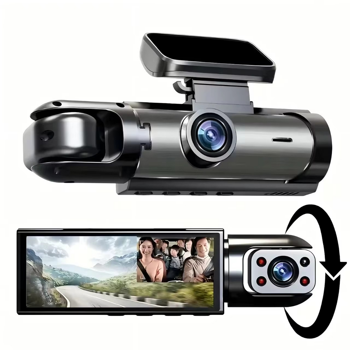 DashCamera - Køretøjsikkerhed Dashboard Dobbelt Linse Video Kamera Optager