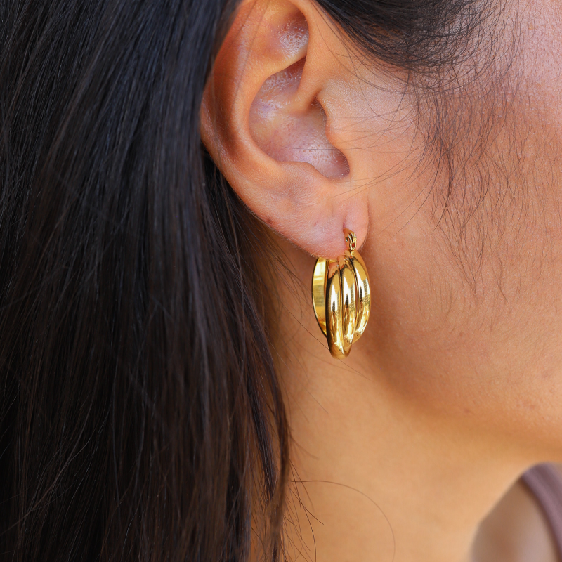 Jewelance™ LuxeHoops 1+1 GRATIS: Luksuriøse Minimalistiske Elegante Mode Hoops Øreringe