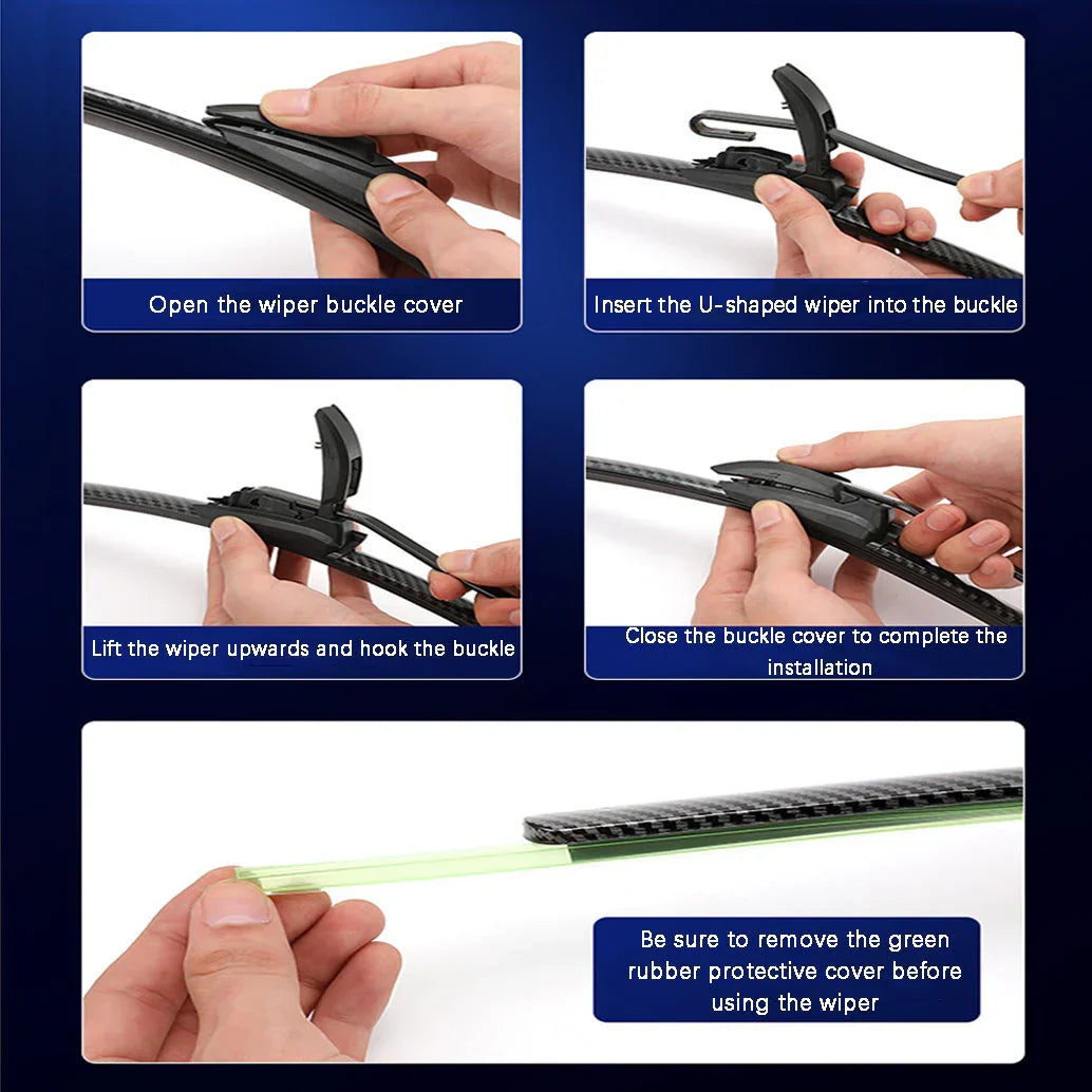WindshieldWipers: Streak-Gratis Synlighed Holdbar Stille Nem Installation Vinduesviskere