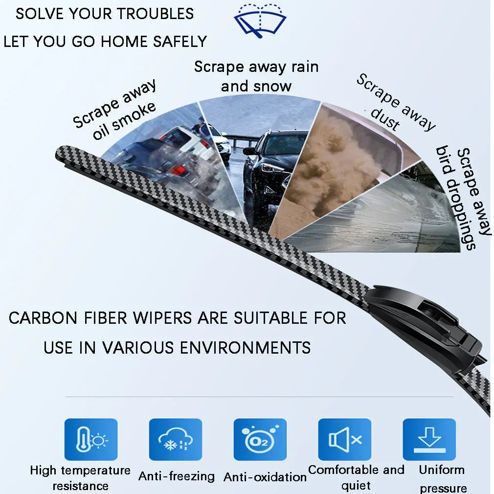 WindshieldWipers: Streak-Gratis Synlighed Holdbar Stille Nem Installation Vinduesviskere