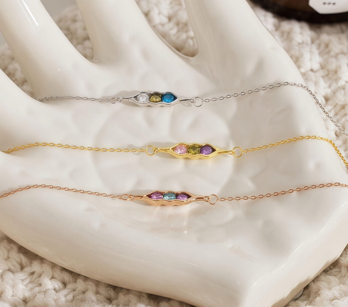 Jewelance™ PodBracelet - 3 Fødselssten Ært Pod Modearmbånd