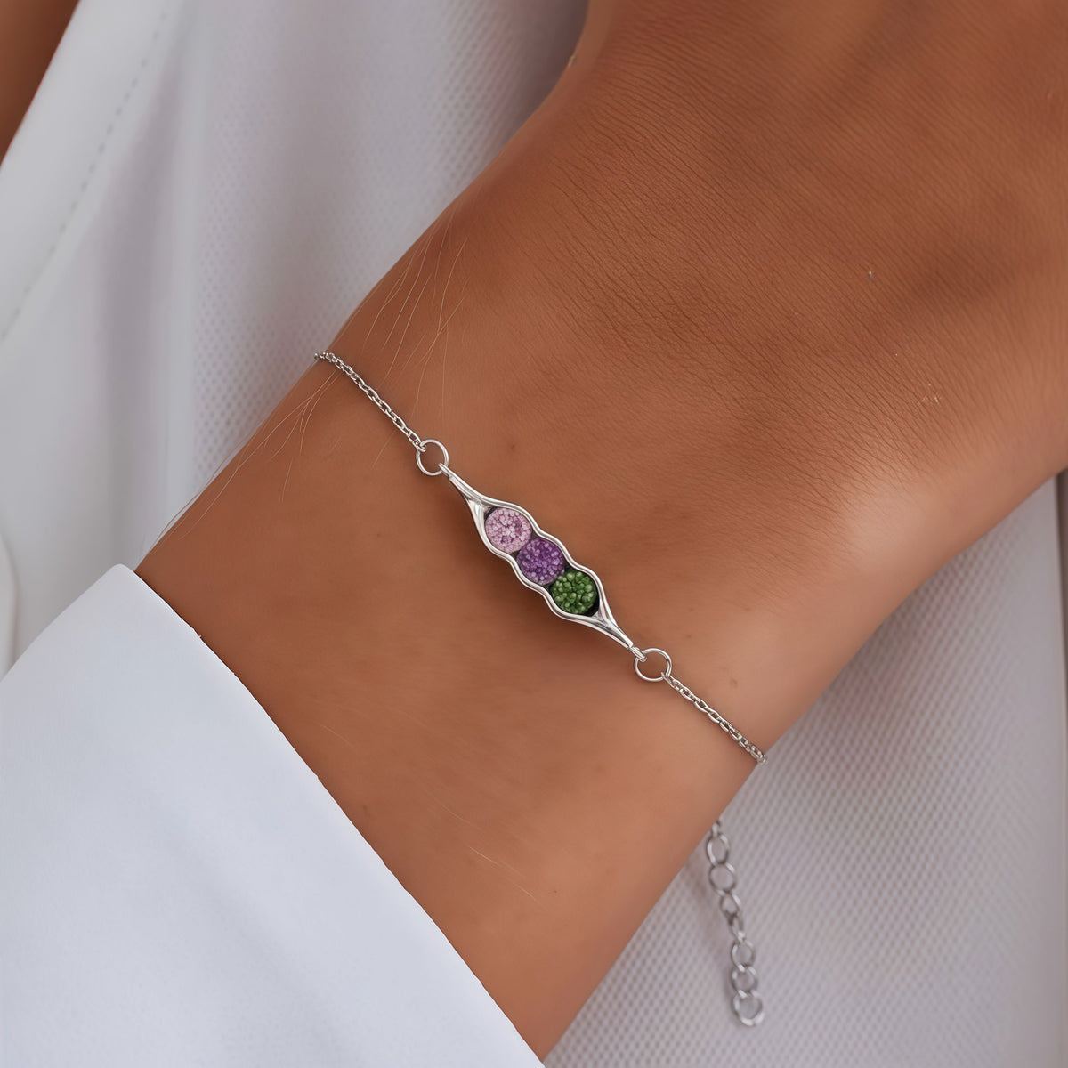 Jewelance™ PodBracelet - 3 Fødselssten Ært Pod Modearmbånd
