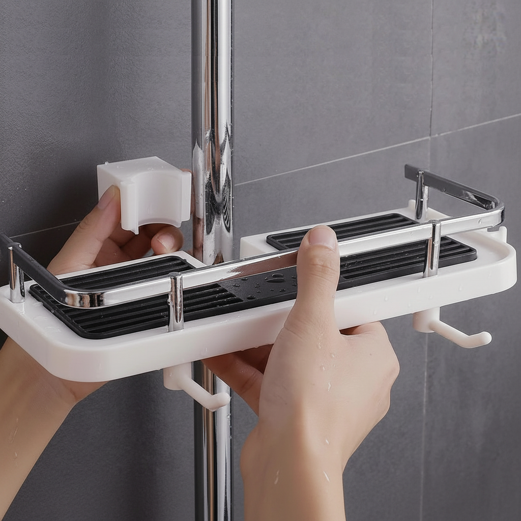 GlideHold® ShowerRack - Moderne Badeværelsesopbevaring Dusch Rack