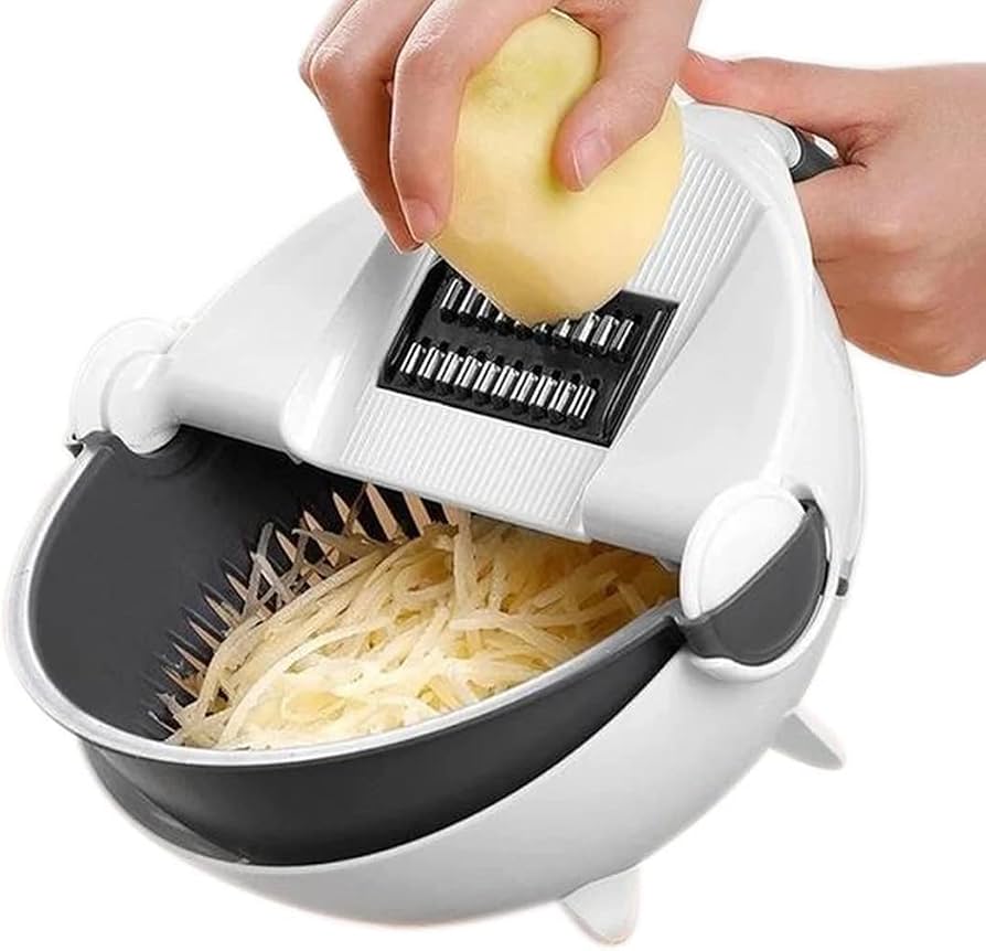 Globetrek° KitchenSlicer - Multifunktionel Køkken Skærer Med Kurv Dræner