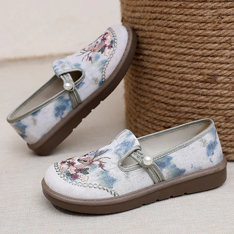 Happy™ EmbroideredLoafers: Komfortable Elegante Broderede Mønster Loafers