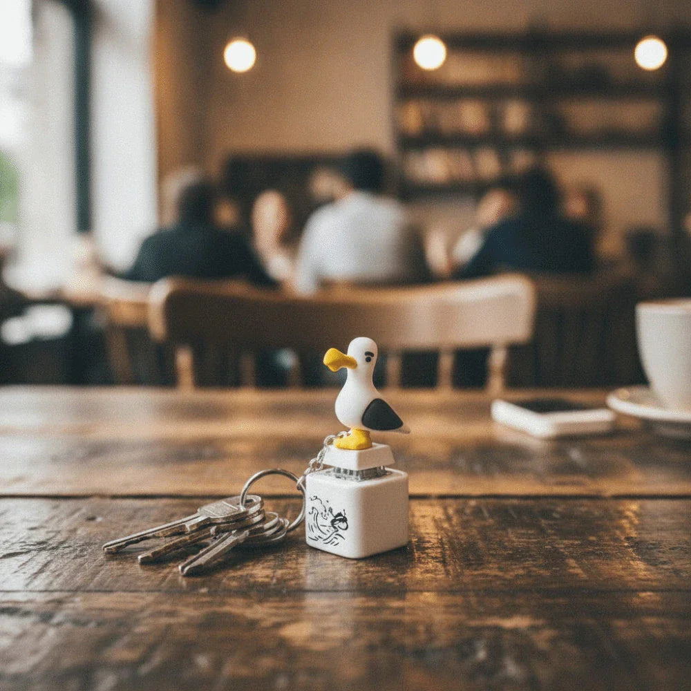Kletshuts™ SeagullKeychain 1+1 GRATIS - Måge Lydknap Legetøj Nøglering