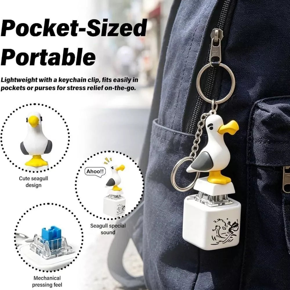 Kletshuts™ SeagullKeychain 1+1 GRATIS - Måge Lydknap Legetøj Nøglering