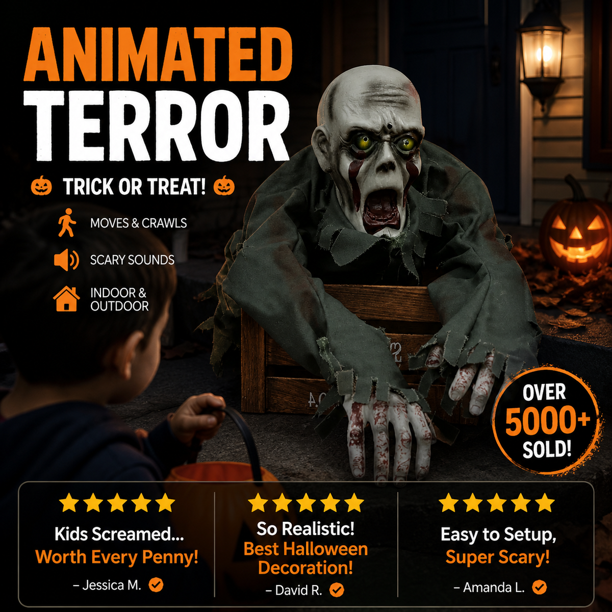ZombieProp - Spooky Zombie Halloween Trick or Treat Dekoration