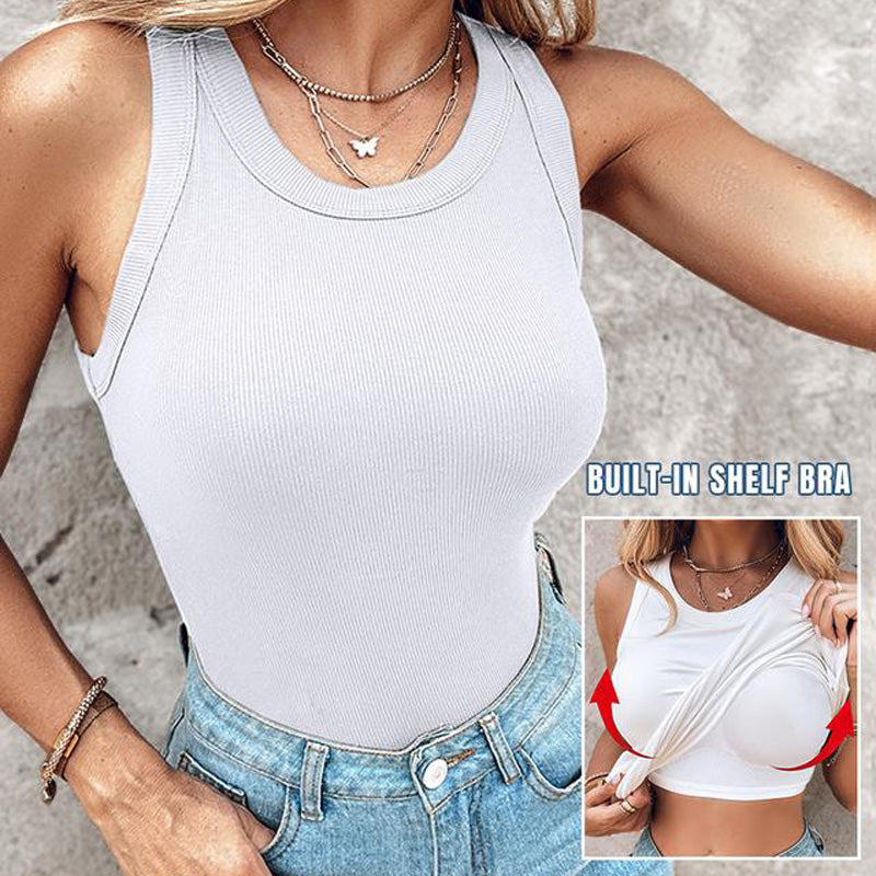 Icone™ StretchTank: Komfortabel Fit Stretchy Tanktop Med Indbygget Bh