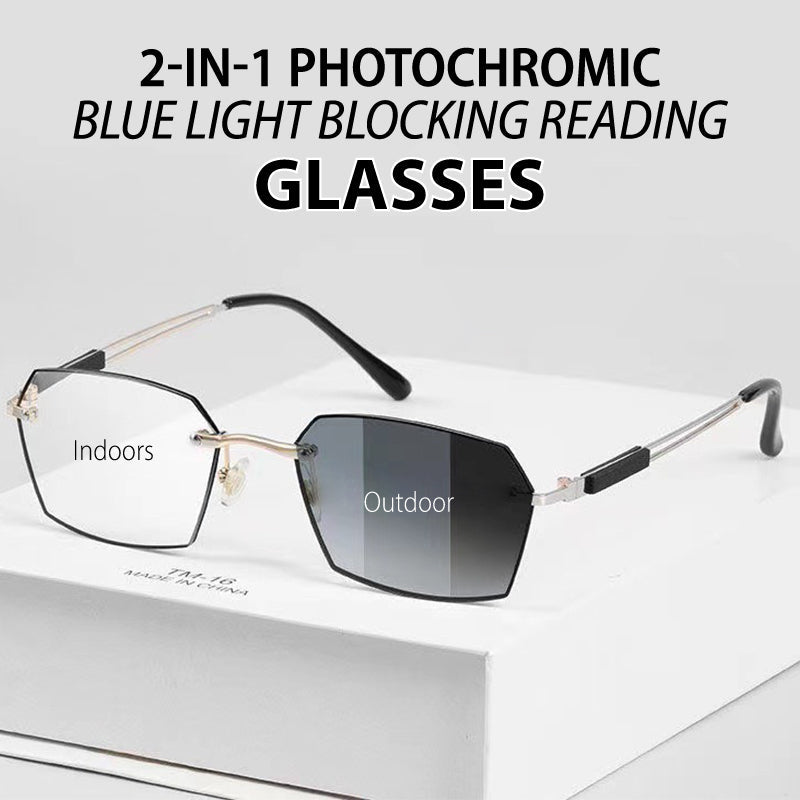 TintGlasses 1+1 GRATIS: Fotochrom Blålys Blokering Tonede Læsebriller