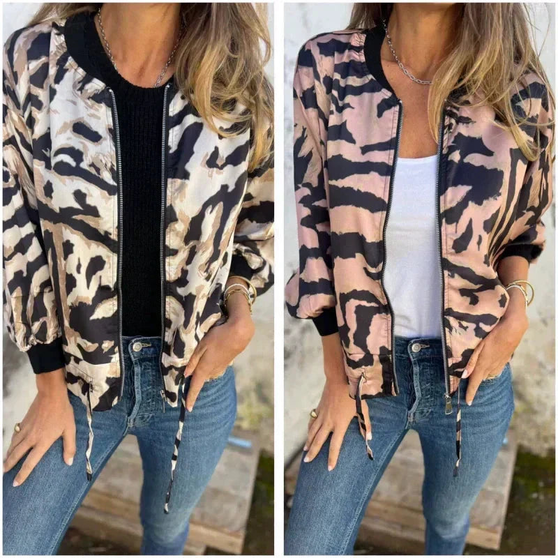 Icone™ ZebraJacket: Elegant Stilfuld Zebramønster Jakke