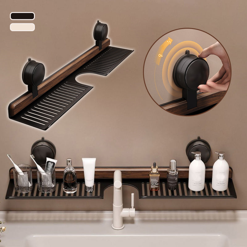 GlideHold® BathroomRack: Moderne Sugning Badeværelsesstativ Med U-Rilledesign