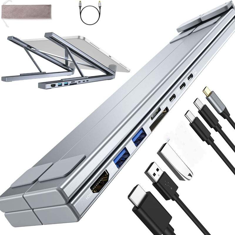 HubStand - Foldbar og Justerbar Multi Port Hub Laptop Stativ