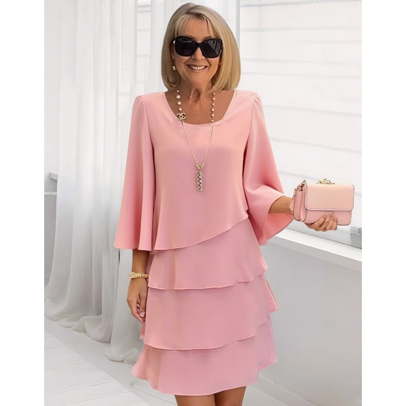 Icone™ LayeredDress: Elegant Slankende Letvægts Laget Klassisk Sommerkjole