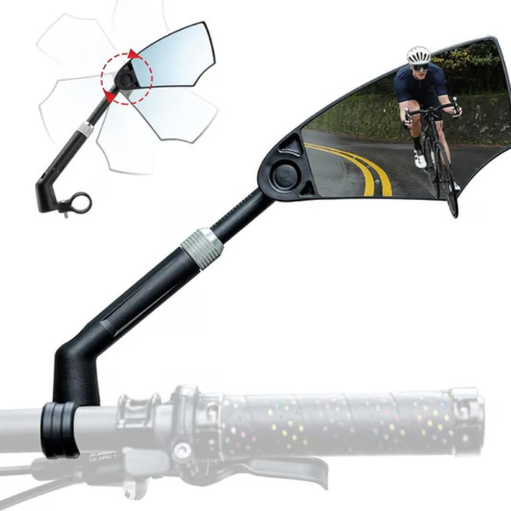 CyclingMirrors 1+1 GRATIS: Holdbar 360° Drejeligt Bredt Synsfelt Antirefleks Cykling Spejle