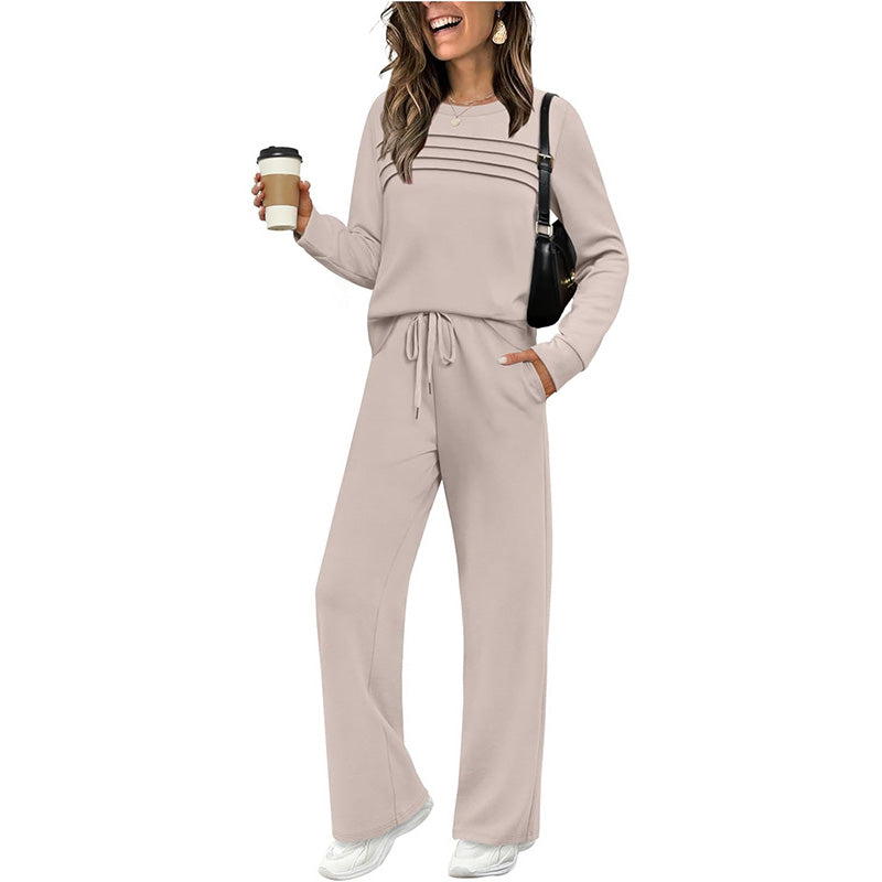 Icone™ CozyOutfit - Komfortabel Langærmet Top Og Bukser Snøre Outfit Sæt