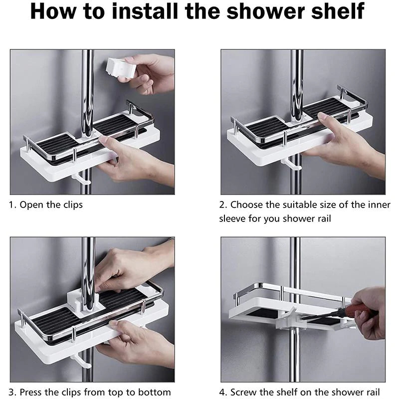 GlideHold® ShowerRack - Moderne Badeværelsesopbevaring Dusch Rack