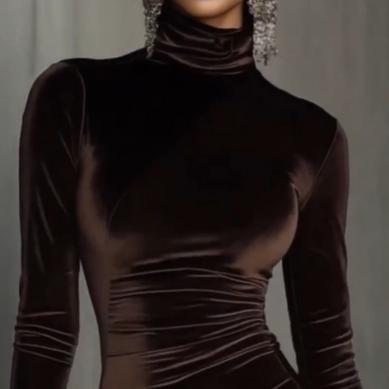 Icone™ BodyconDress: Elegant Langærmet Og Højhalset Bodycon Kjole
