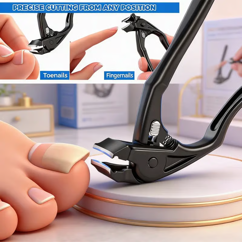 SafeClipper - Ergonomisk Sikker Håndtag Sæt i Rustfrit Stål Negleklipper