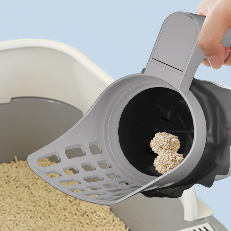 Catfri® LitterScoop: Alt-i-en Kattebakke Skovl med 5 Ruller Affaldsposer