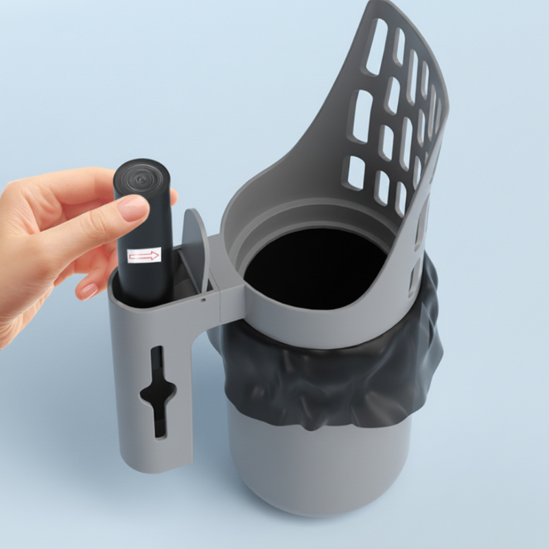 Catfri® LitterScoop: Alt-i-en Kattebakke Skovl med 5 Ruller Affaldsposer