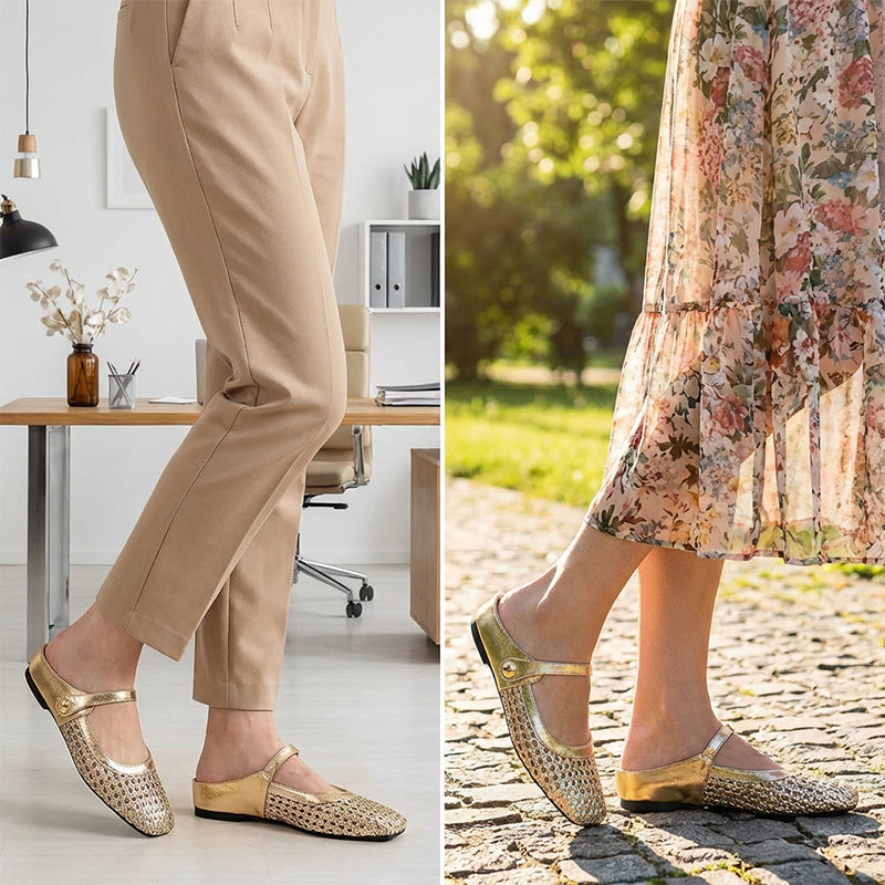 Happy™ SquareShoes: Nem Slip-On Firkanthoved Design Åndbare Sko Til Kvinder