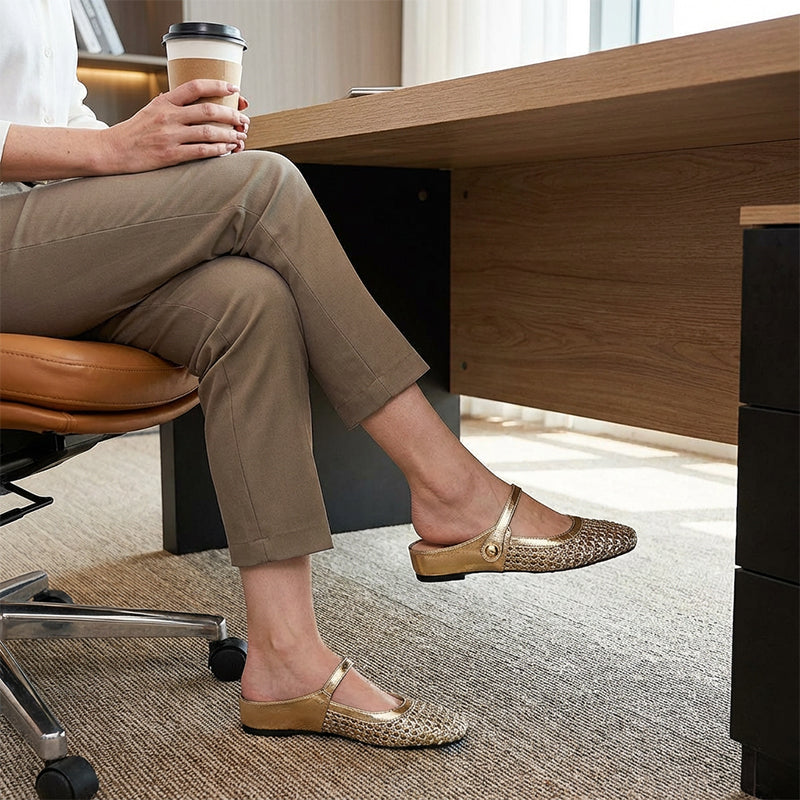 Happy™ SquareShoes: Nem Slip-On Firkanthoved Design Åndbare Sko Til Kvinder