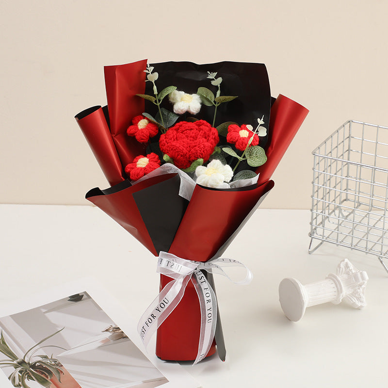 CrochetFlowers 1+1 GRATIS - Delikat Kunstig Hæklet Blomsterbuket