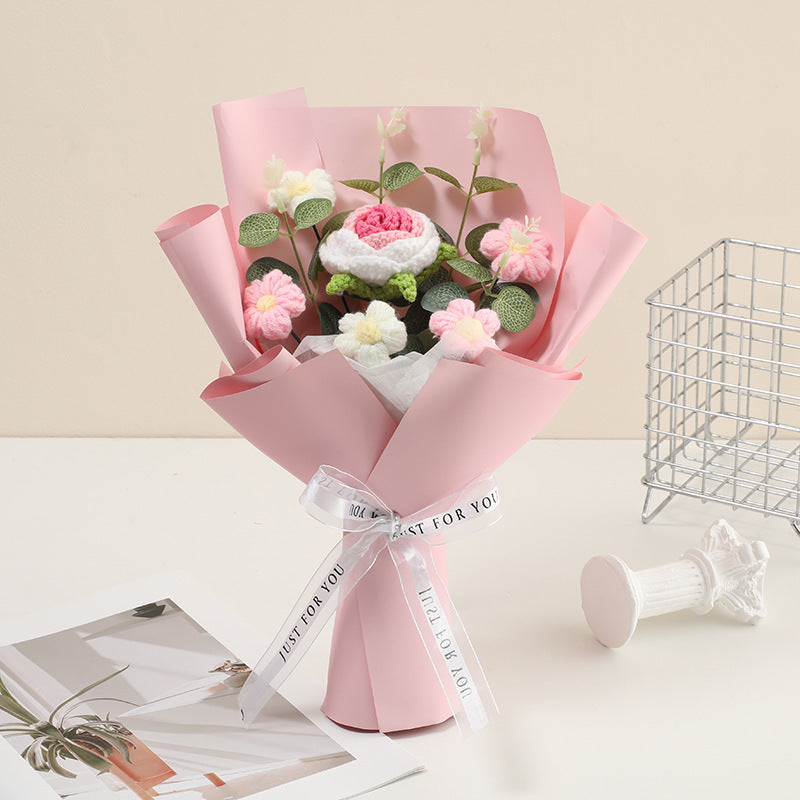 CrochetFlowers 1+1 GRATIS - Delikat Kunstig Hæklet Blomsterbuket