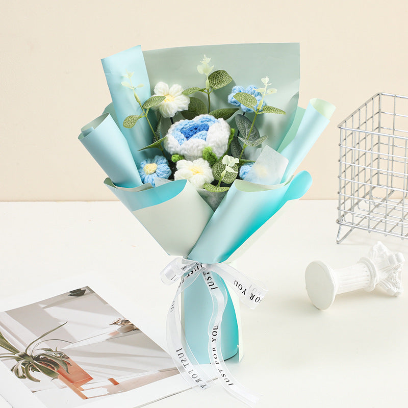 CrochetFlowers 1+1 GRATIS - Delikat Kunstig Hæklet Blomsterbuket