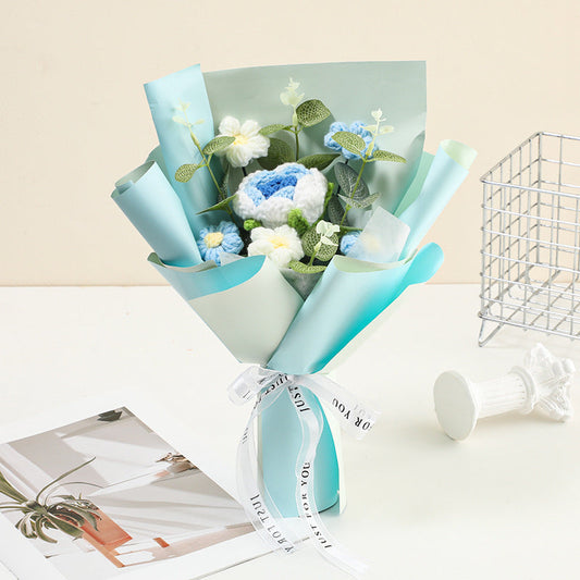 CrochetFlowers 1+1 GRATIS - Delikat Kunstig Hæklet Blomsterbuket
