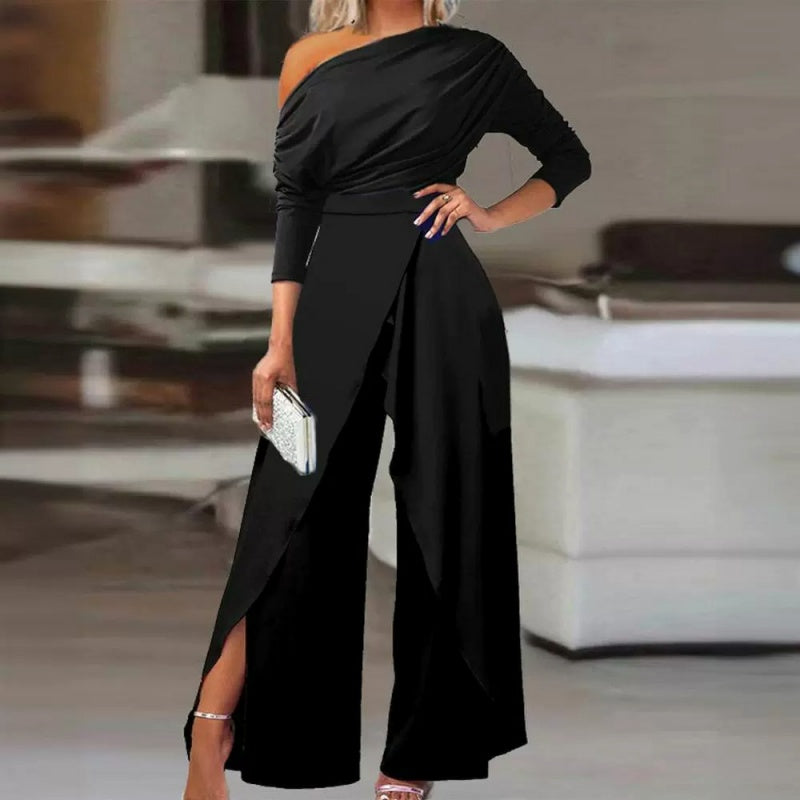 Icone™ StylishJumpsuit - Stilfuld Langærmet Asymmetrisk Jumpsuit