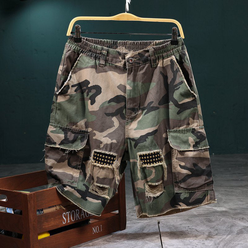 Icone™ CamoShorts: Casual Camouflage Cargo Sommerstil Shorts Til Mænd
